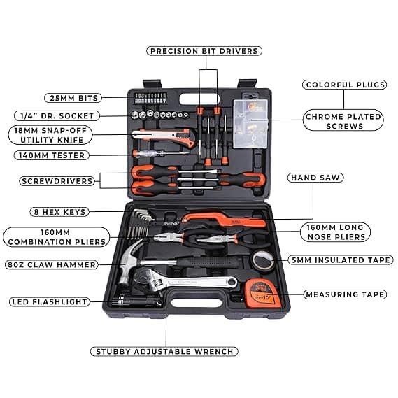 Black & Decker BMT126C | Compact 126 PC Essential Tool Kit for Quick DIY Fixes & Emergency Home Maintenance - 3