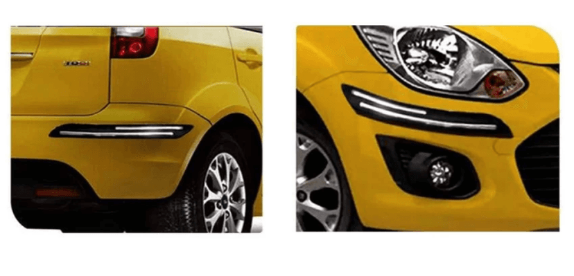 Chrome Line Car Bumper Protector (Set Of 4)