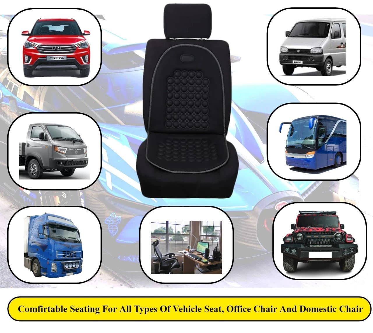 Magnetic Bubble Car Seat Cushion (Car Seat Rest) - 4