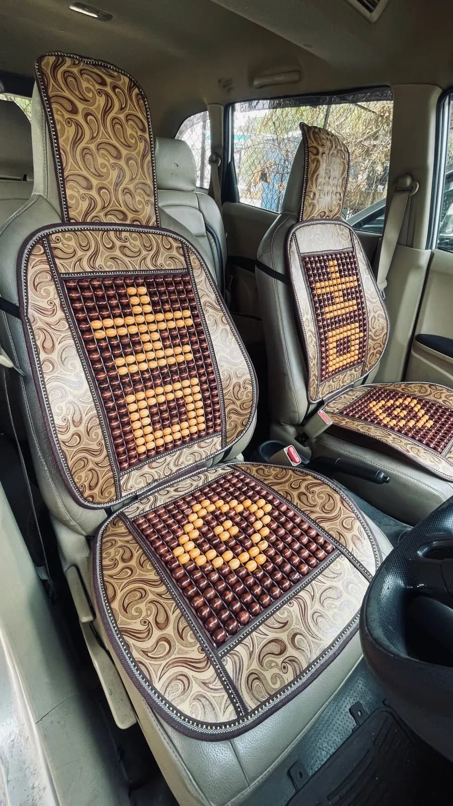 Car Seat Wooden Beads Cover 1 Piece - 2