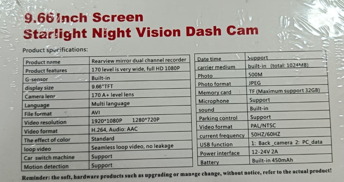 10 Inch Car Dash Cam (dvr Recording) - 3