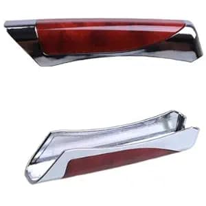Premium Chrome Car Handbrake Cover with Wooden Finish - 2