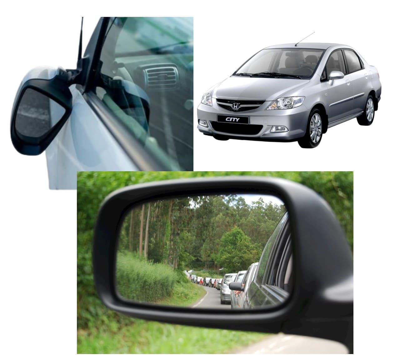 Honda City 2003–2005 Left Side Door Mirror Black - 4