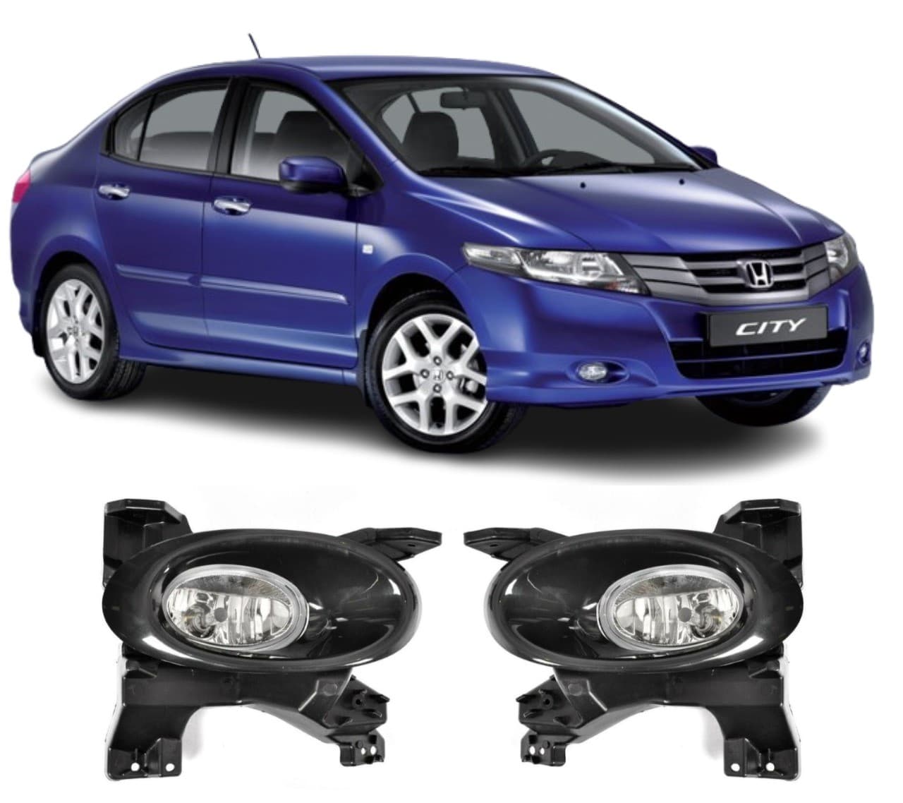 Honda City Type 3 Fog Light Kit (2009–2013) with Wiring Harness & Bulbs - 2
