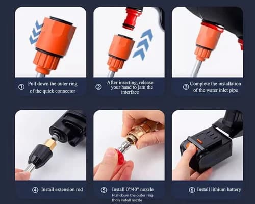 Cordless High-pressure Water Spray Gun–rechargeable Portable Car Washing Tool (duel Pro Battery) - 3