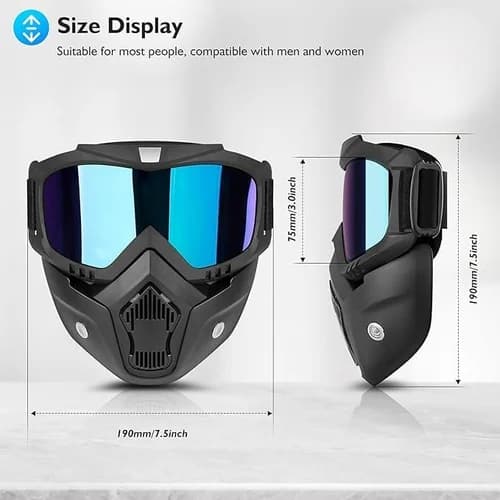 Bike Riding Goggles with Detachable Rainbow Visor – Anti-Scratch, UV Protection & Windproof Face Shield - 3