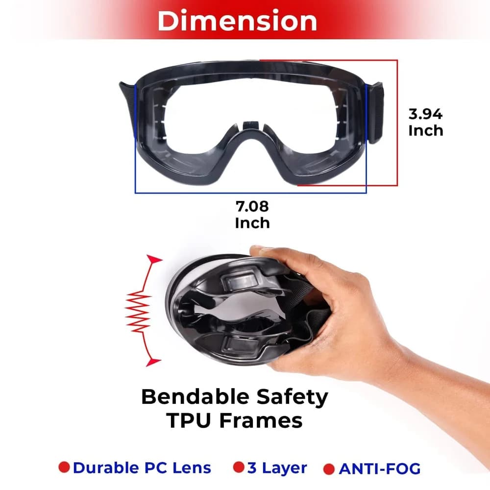 Motorbike Dirt Bike Racing Transparent Goggles with Adjustable Strap - 2