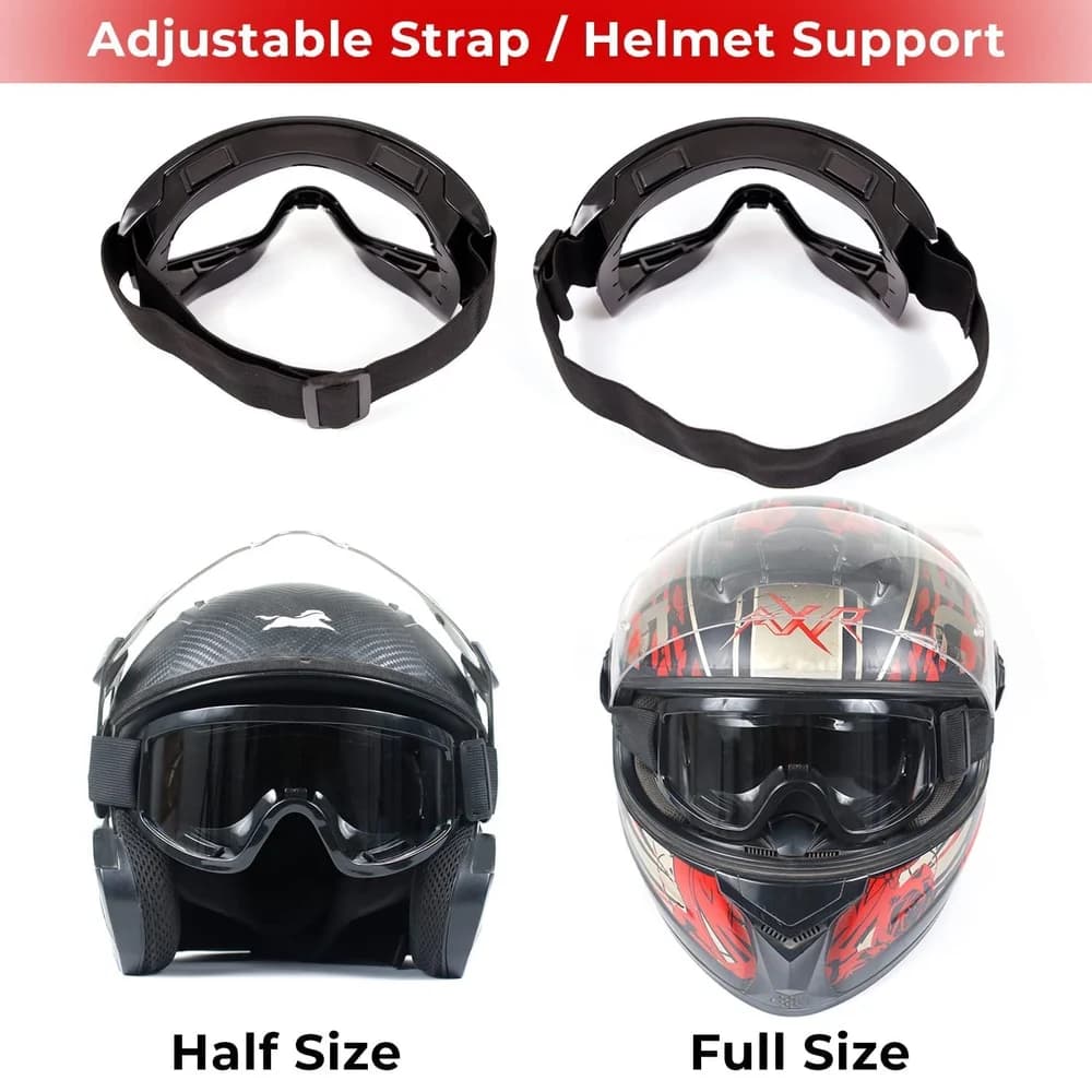Motorbike Dirt Bike Racing Transparent Goggles with Adjustable Strap - 3
