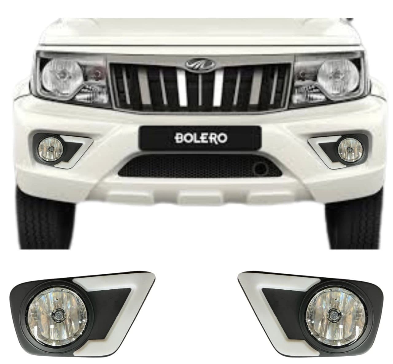 Premium Fog Light With Drl (day Time Running Light)for Mahindra Bolero 2020 - 1