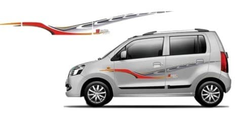 Wagon R 2014 Car Body Graphics Stickers Red Gray Color Durable Vinyl Styling Decals