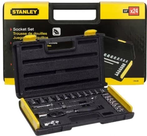 Stanley 1-89-035 3/8" Square Drive 6-Point 24-Piece Socket Set (Metric)