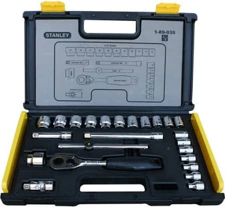 Stanley 1-89-035 3/8" Square Drive 6-Point 24-Piece Socket Set (Metric) - 3