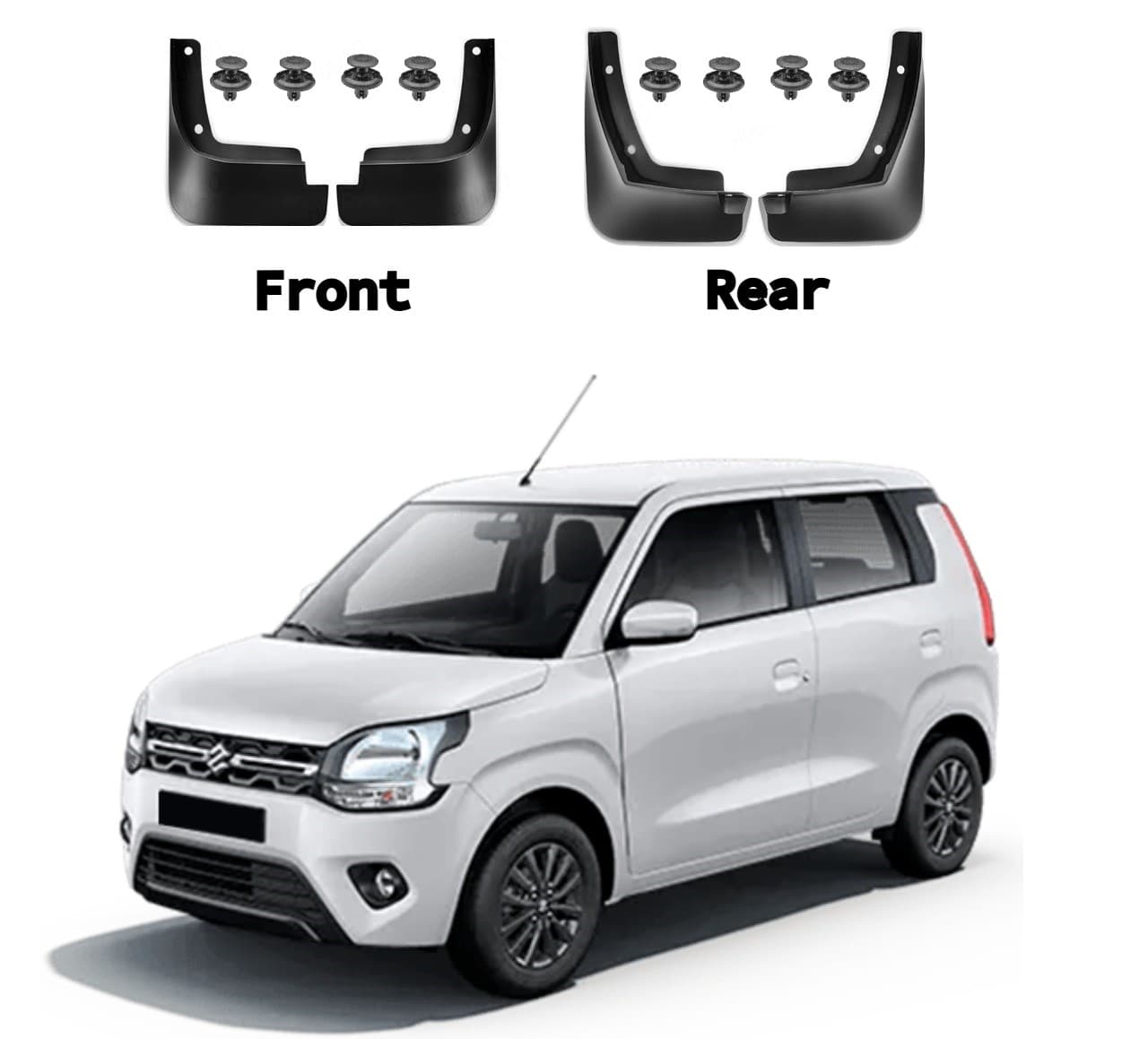 Suzuki Wagon R 2019 Mud Flaps OE Type Fitment (Set of 4) - 1