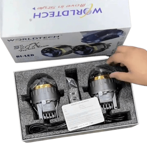 Worldtech 150 Watt 3 inch Tripple Lazer Moonlight Bi-Led 6000K Tri colour Projector Fog Light - 2