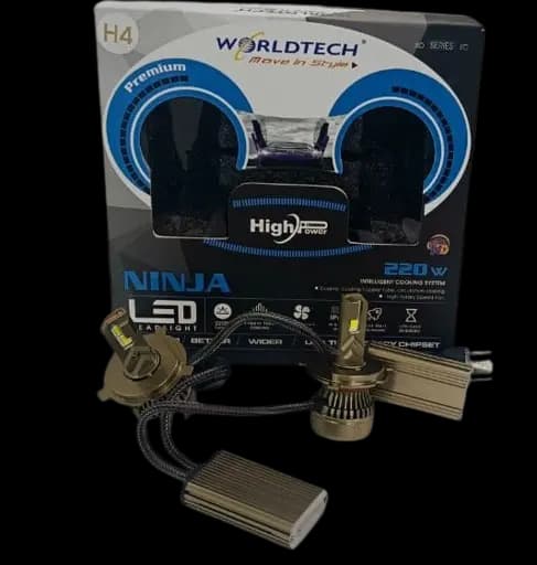 Worldtech 220W LED Car Headlight – 22,000lm Ultra Bright Bulb for Night Driving