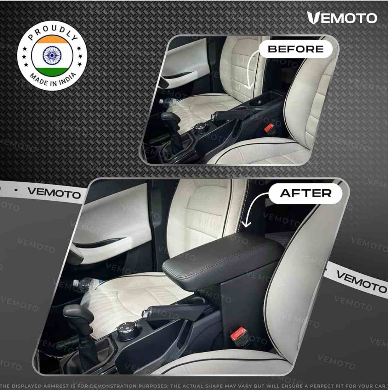 Ca04 Vemoto™ 2.0 High-end Car Center Armrest With Storage Compartment And Ultimate Comfort For New Maruti Suzuki Brezza (2022+ Models) (black) - 4
