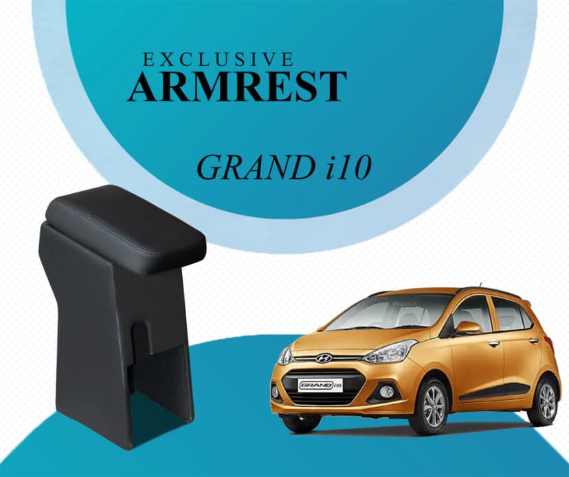 Pabla Car Center Armrest Compatible With Hyundai- I-10 Grand, Grand Nios, New Sentro 2019 To 2026 Model, Aura, X-cent, Black, Premium Comfort Padding, Spacious Storage Compartment, Easy Installation