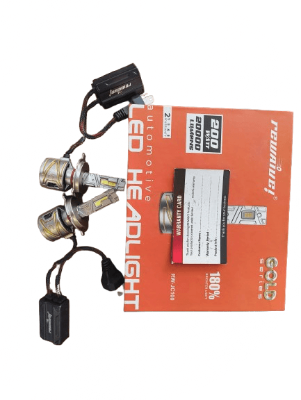 Premium 200w H4 Led Headlight Bulb Kit | Hyper-power 6000k Crystal White Dual-beam Bulbs (pack Of 2) 2 Year Warranty - 2