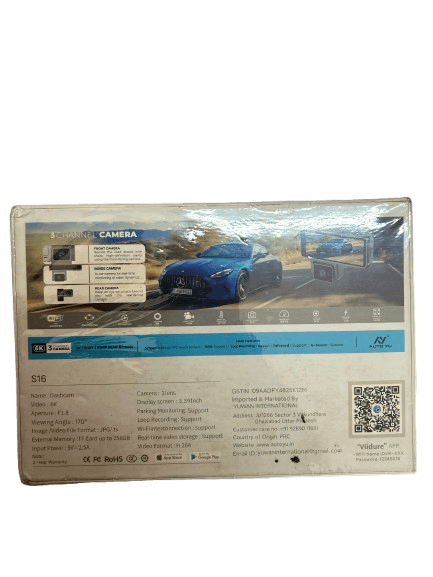 6k 3-channel Car Dash Cam | Front, Rear & Cabin Triple Camera Kit With Night Vision, Wifi & Gps - 3