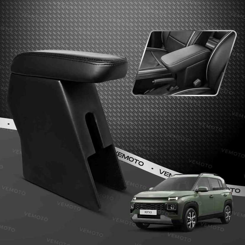 Vemoto™ 2.0 High-end Car Center Armrest With Storage Compartment And Ultimate Comfort For Hyundai Exter (black)